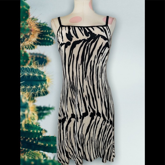Veve Dresses Cream & Black Mesh Zebra Print Mini Dress Small // Medium - Picture 1 of 5